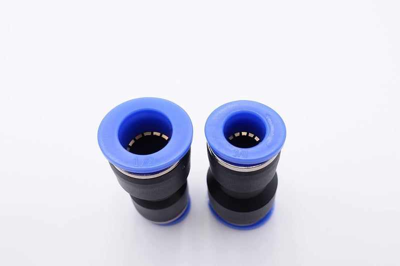 IVLPHA Push to Connect Fitting 1/2" Tube OD x 3/8" Tube OD Reducer, Pneumatic Air Water Straight Union Two Way Connector/Coupler (Pack of 5) - Image 2